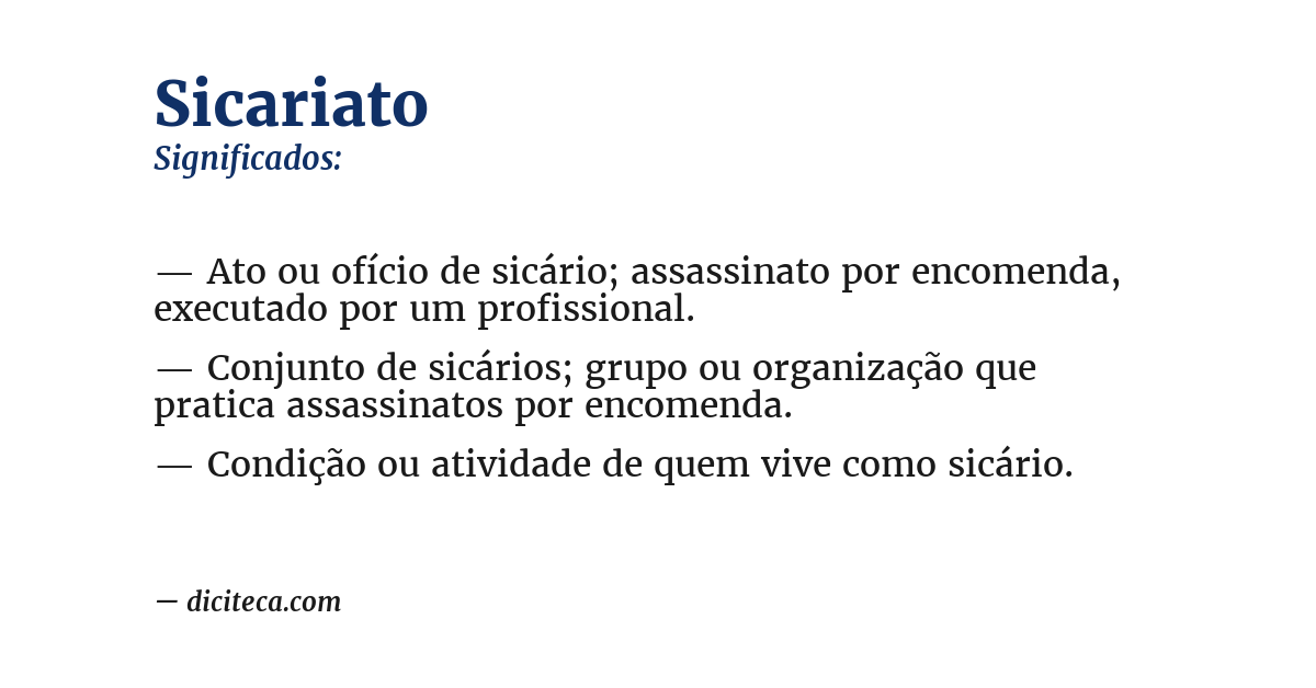 Significado de sicariato