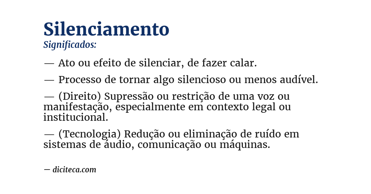 Significado de silenciamento