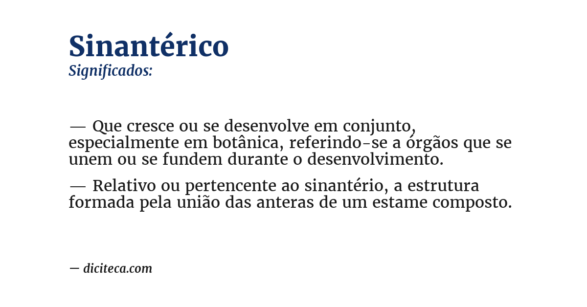 Significado de sinantérico