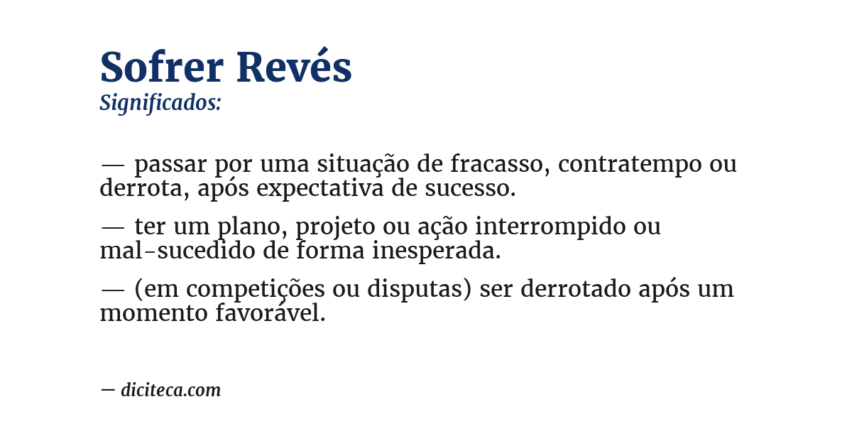Significado de sofrer revés