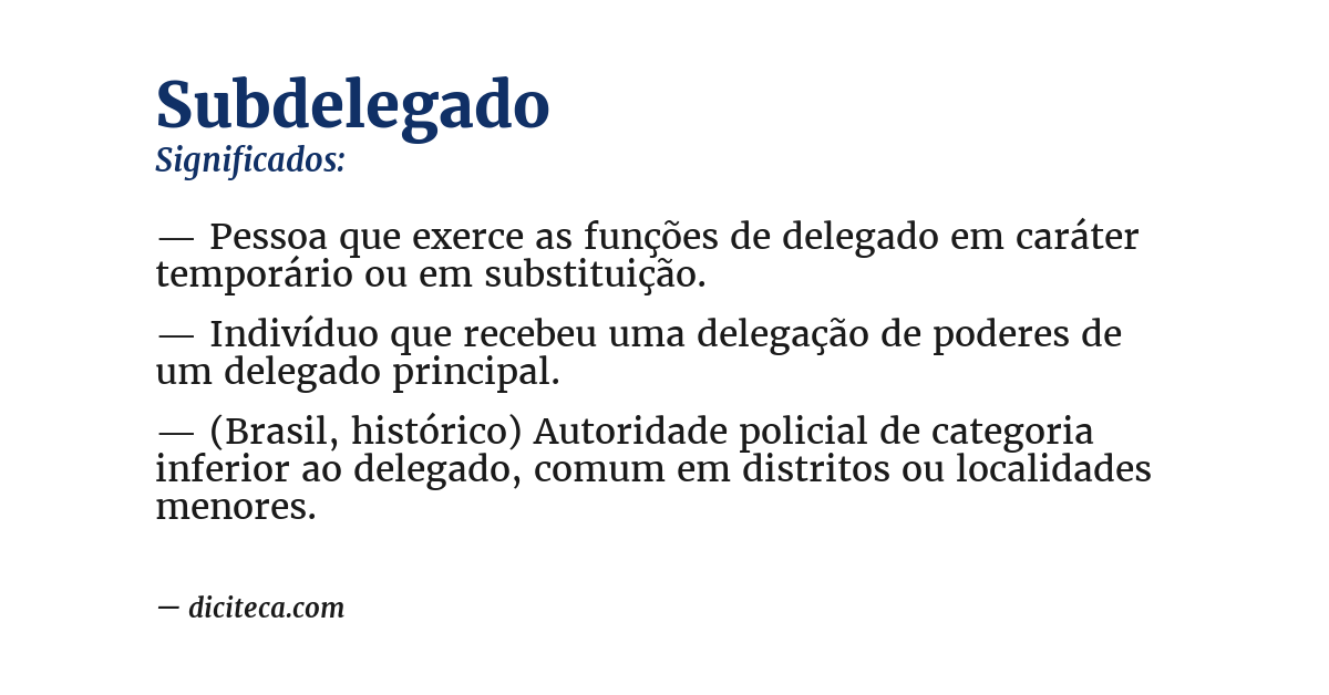Significado de subdelegado