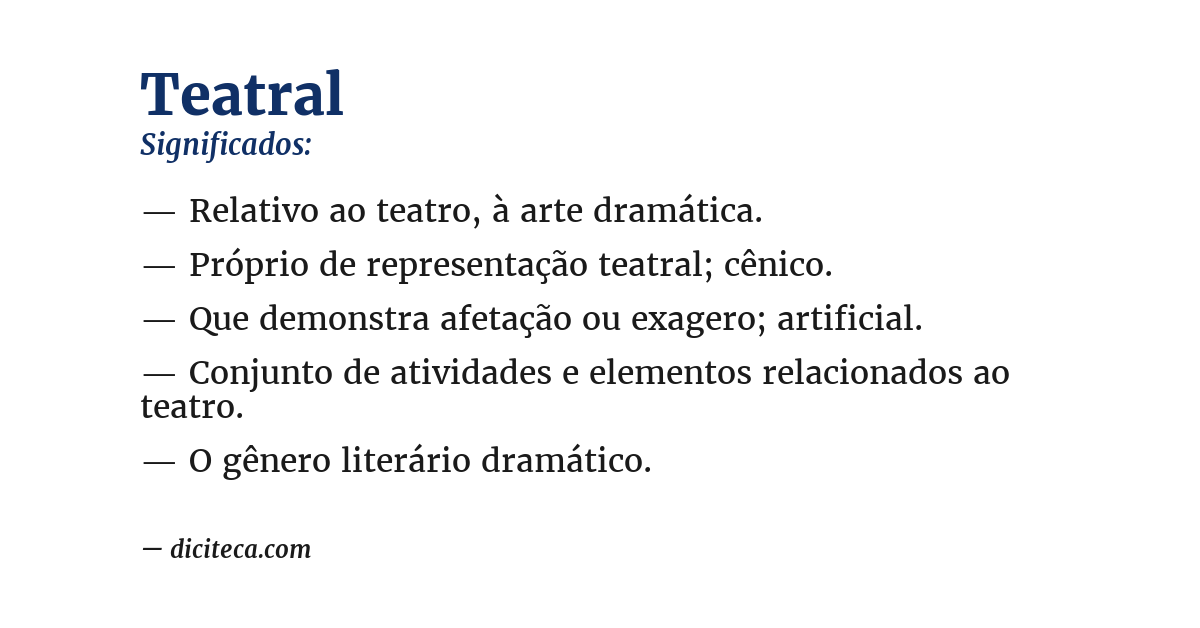 Significado de teatral