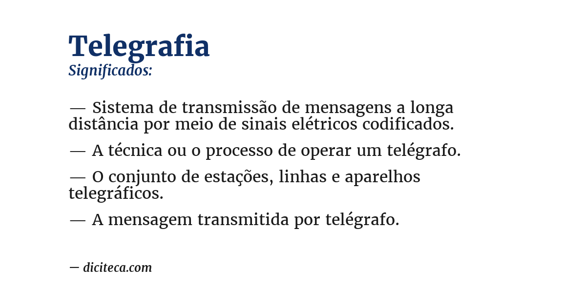 Significado de telegrafia