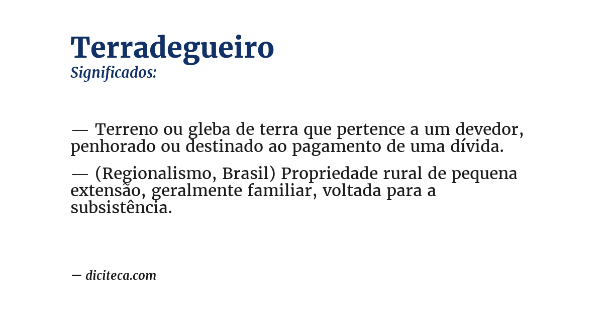 Significado de terradegueiro