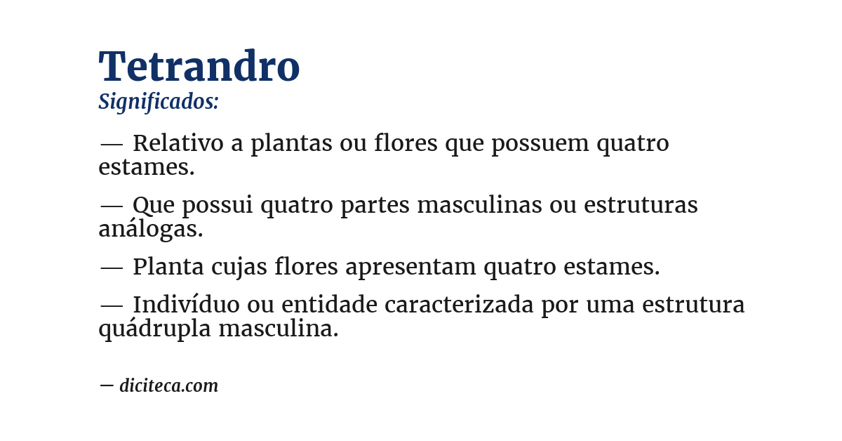 Significado de tetrandro