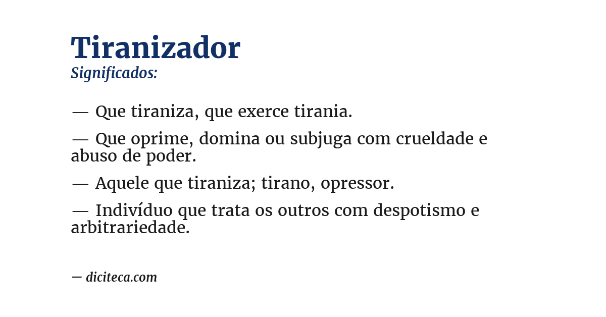 Significado de tiranizador