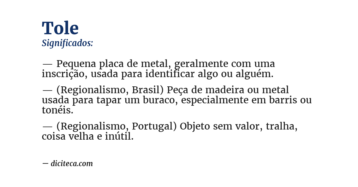 Significado de tole