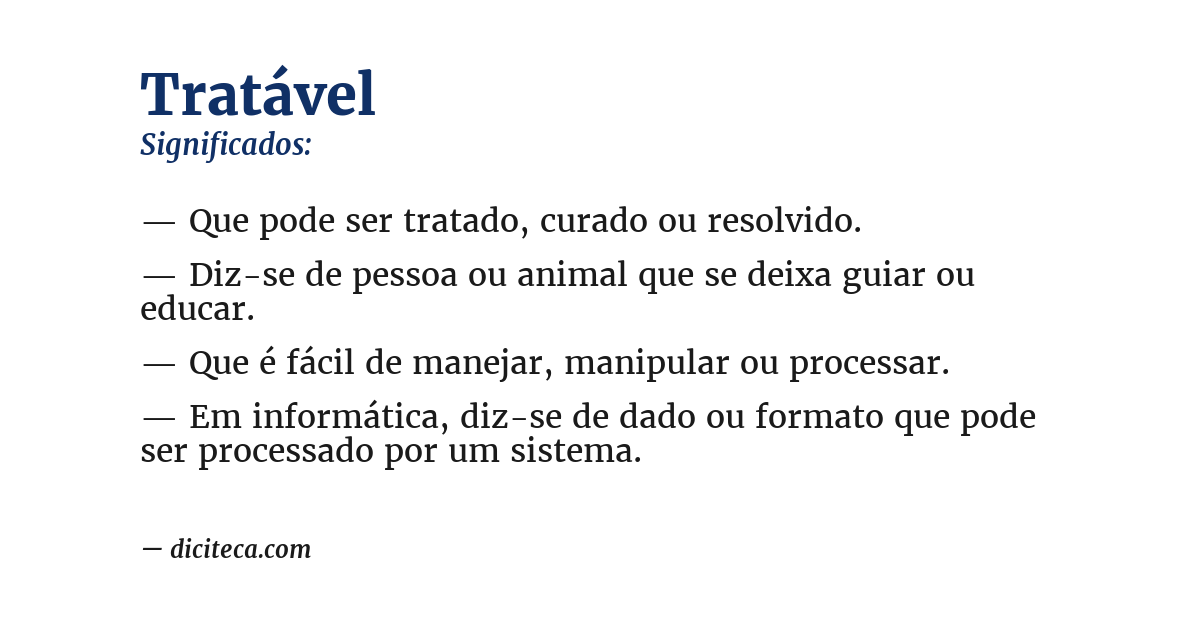 Significado de tratável