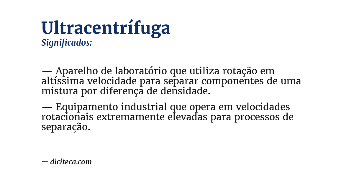 Significado de ultracentrífuga