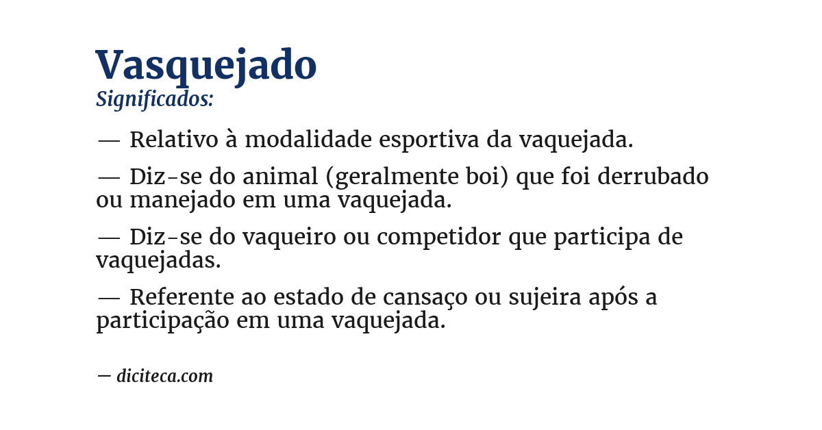 Significado de vasquejado