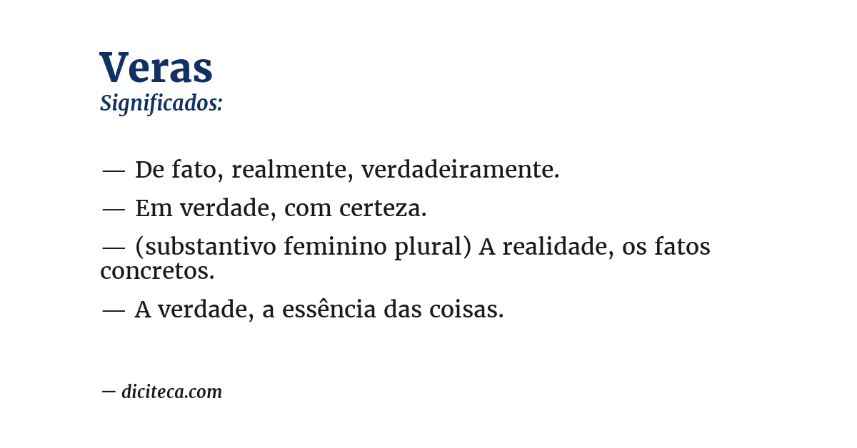 Significado de veras