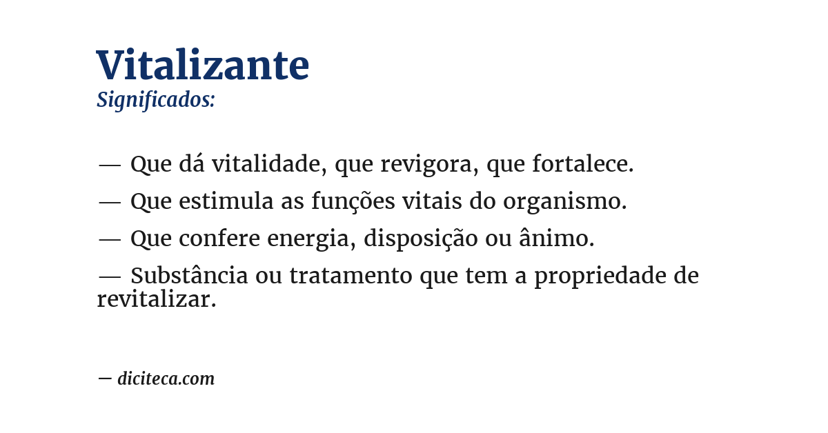 Significado de vitalizante