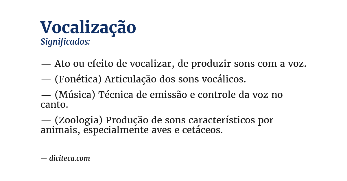 Significado de vocalização