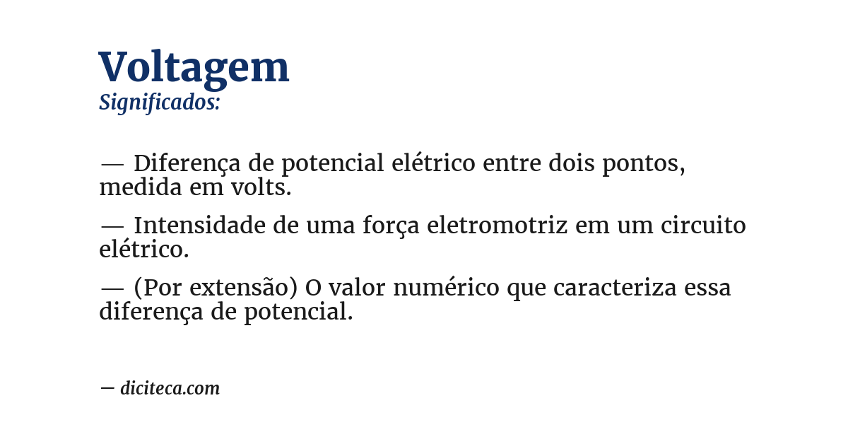 Significado de voltagem