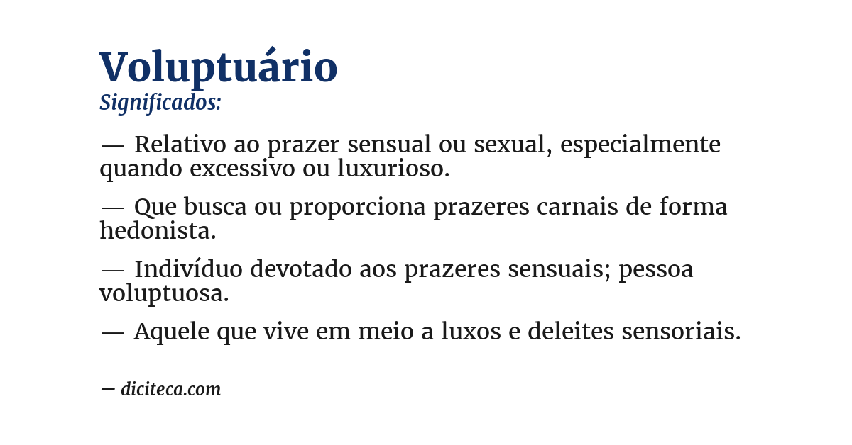 Significado de voluptuário