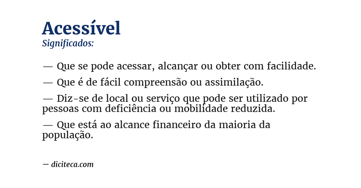 Significado de acessível