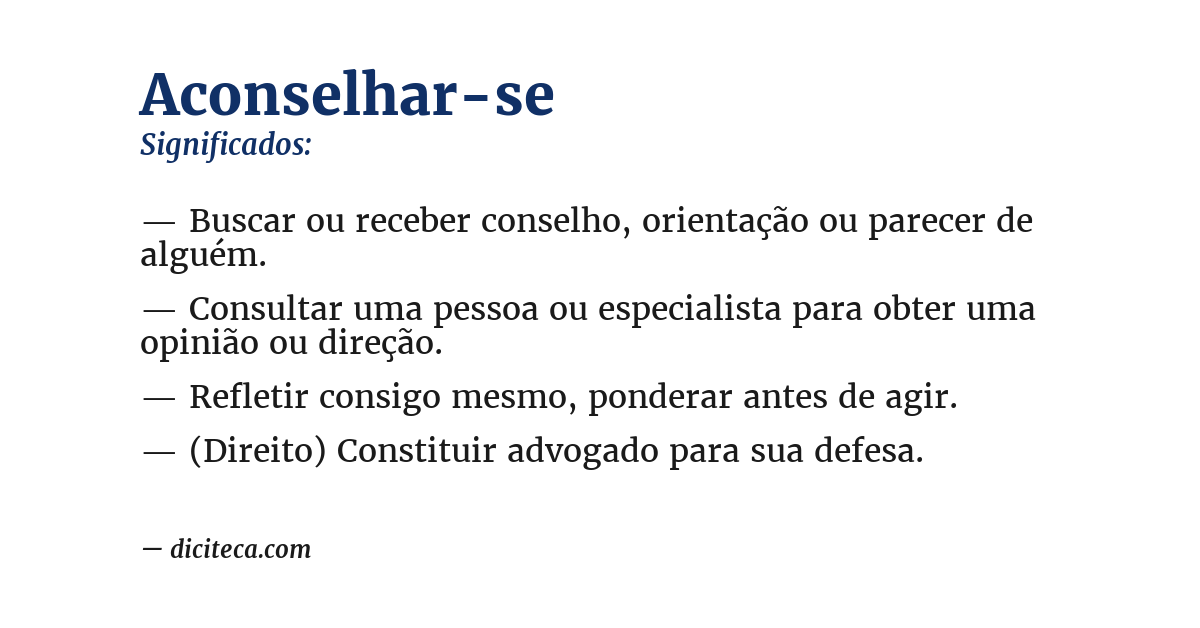 Significado de aconselhar-se