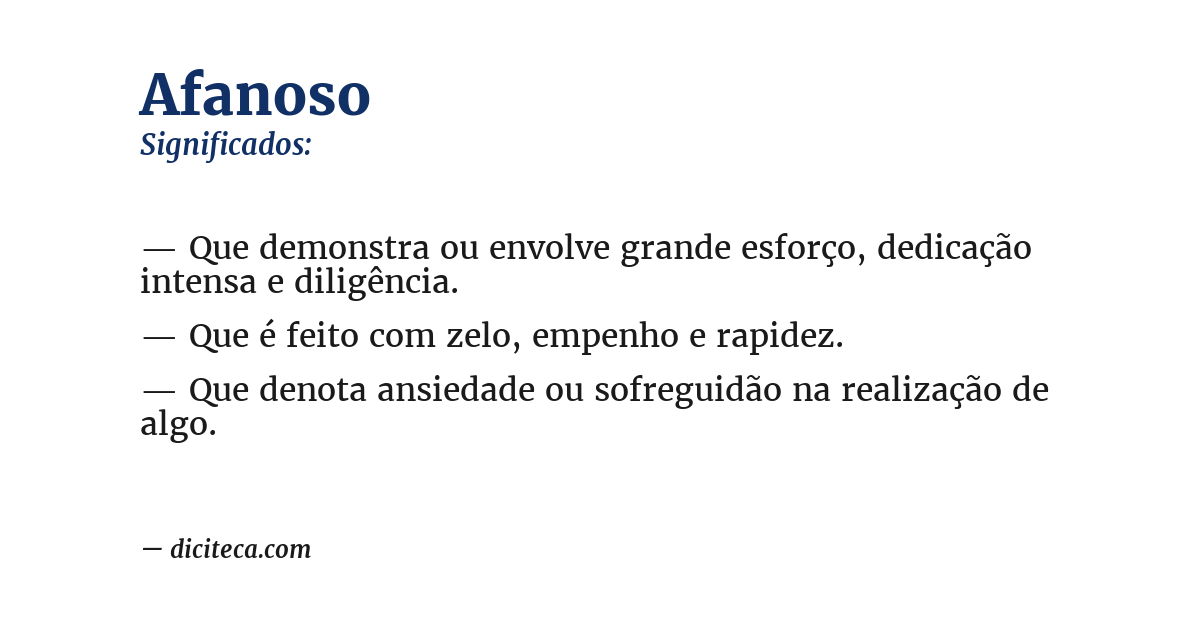 Significado de afanoso