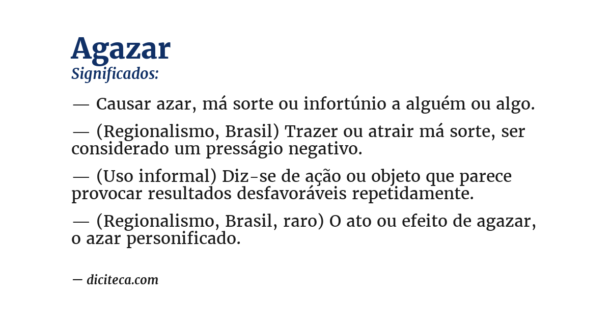 Significado de agazar