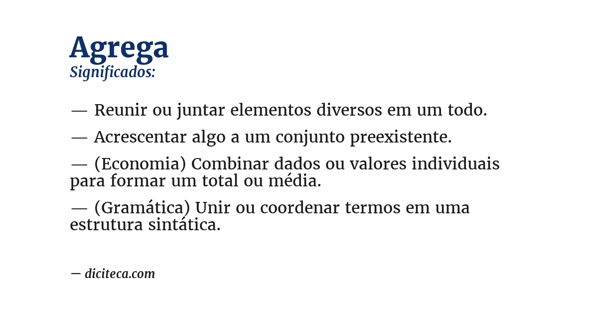 Significado de agrega