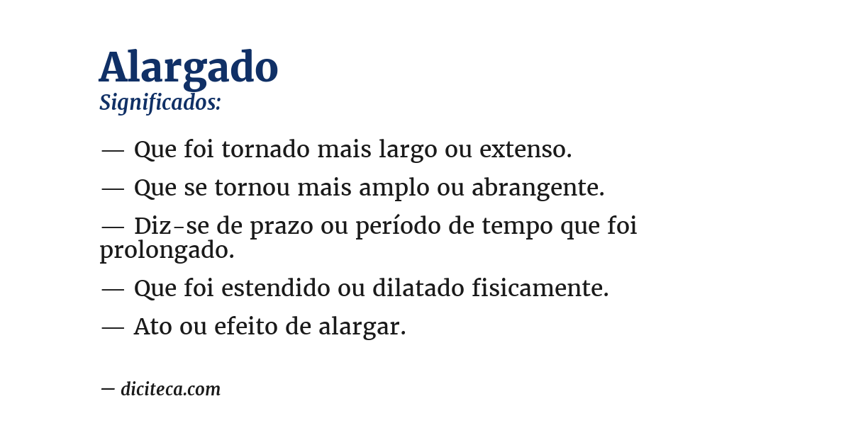 Significado de alargado