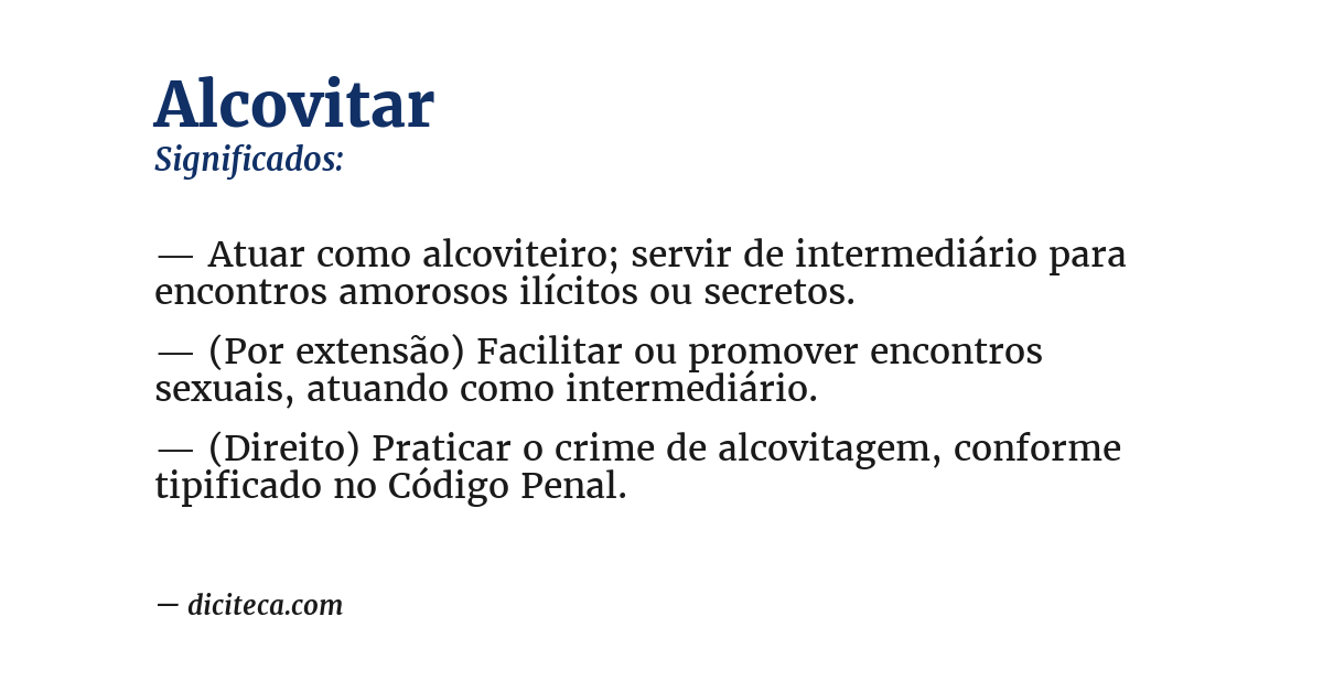 Significado de alcovitar