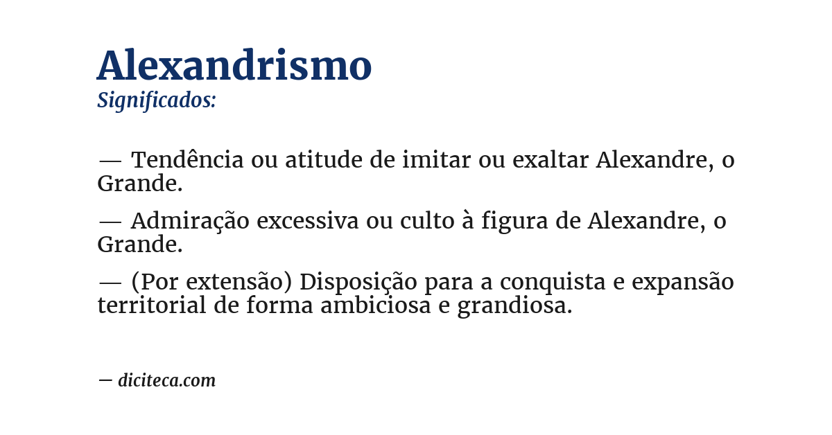 Significado de alexandrismo