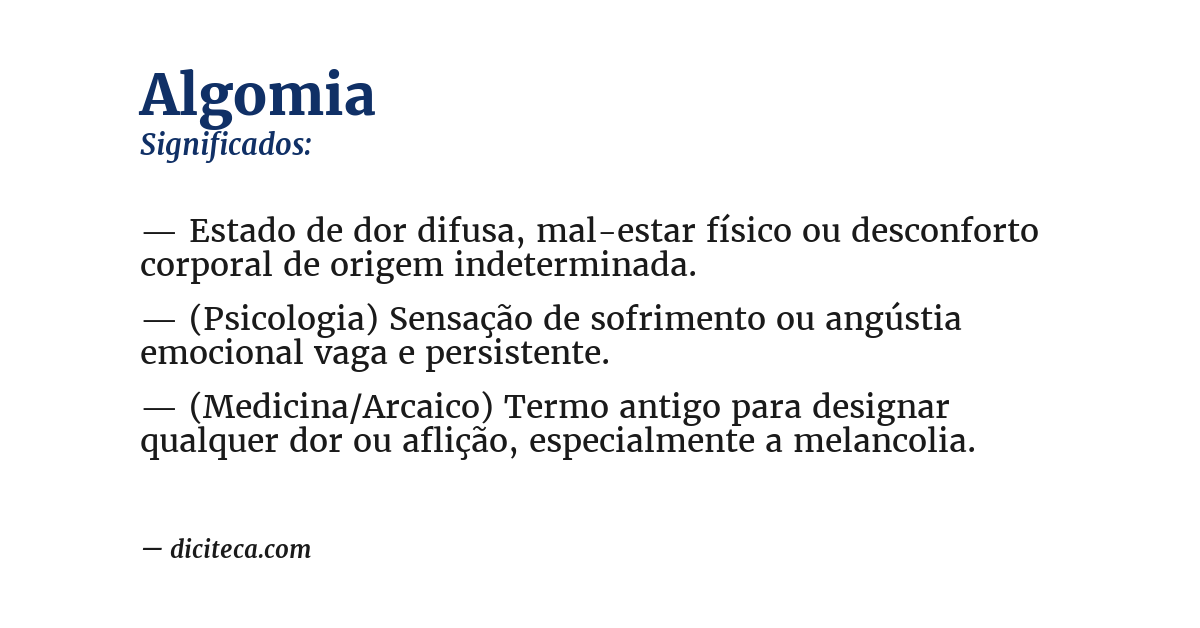 Significado de algomia