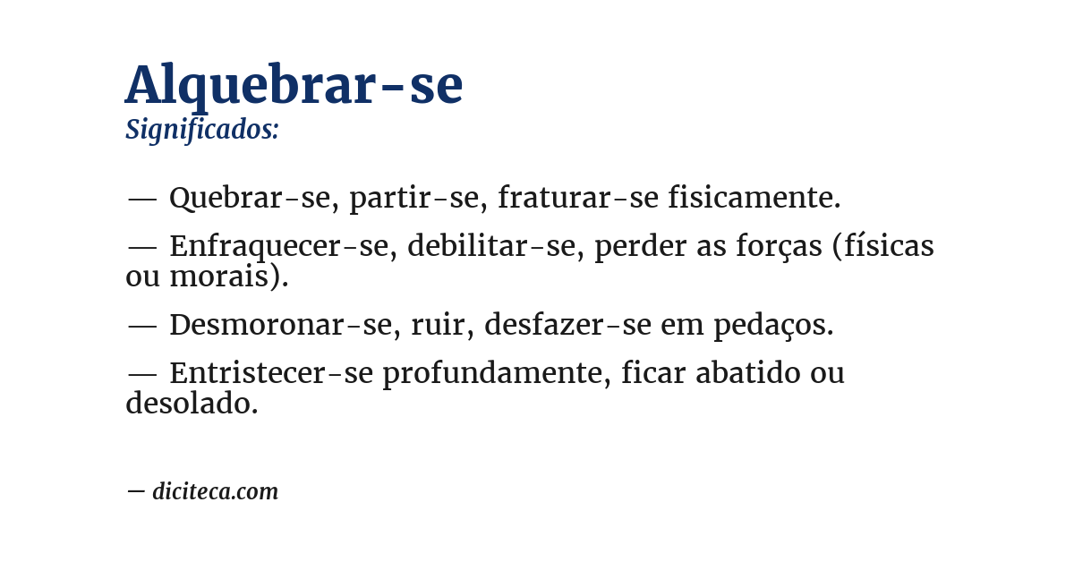 Significado de alquebrar-se