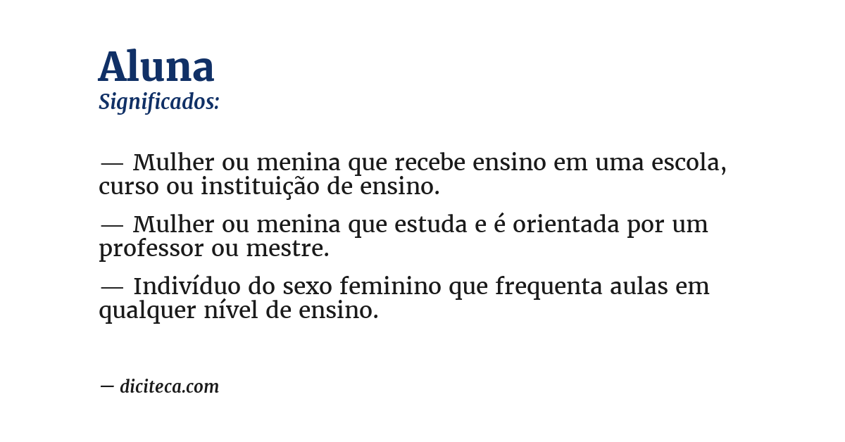 Significado de aluna
