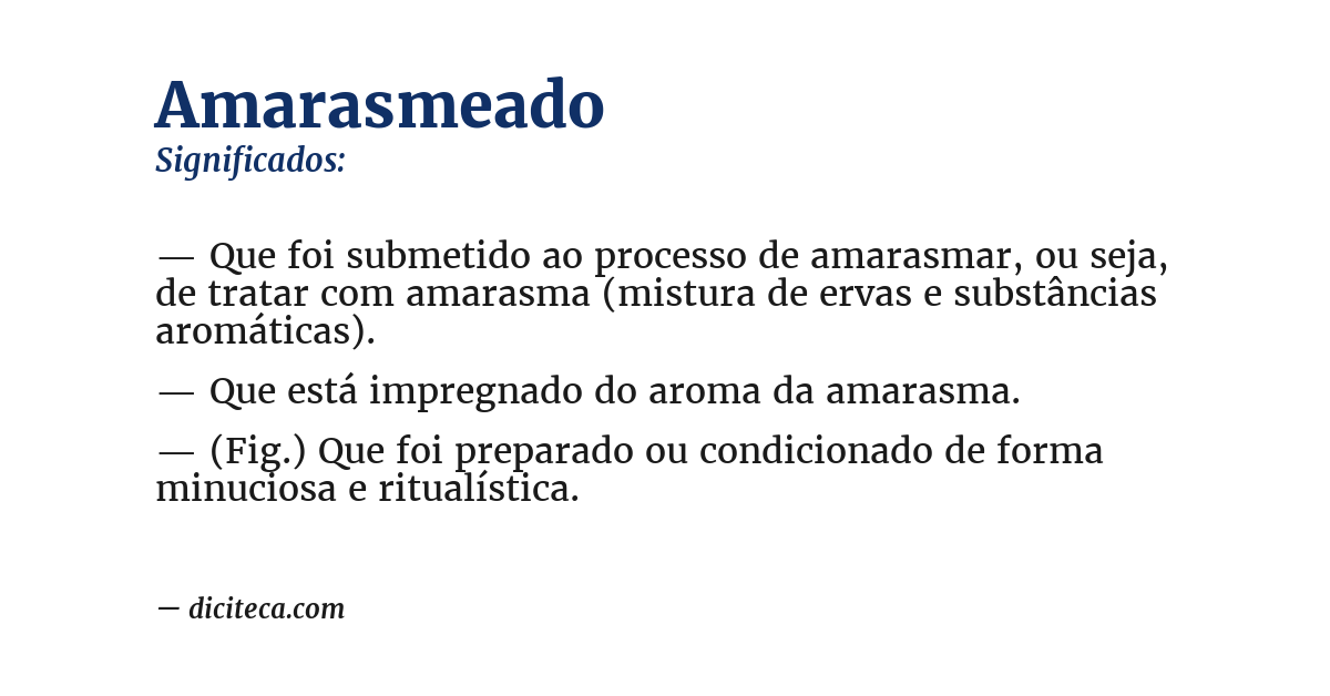 Significado de amarasmeado