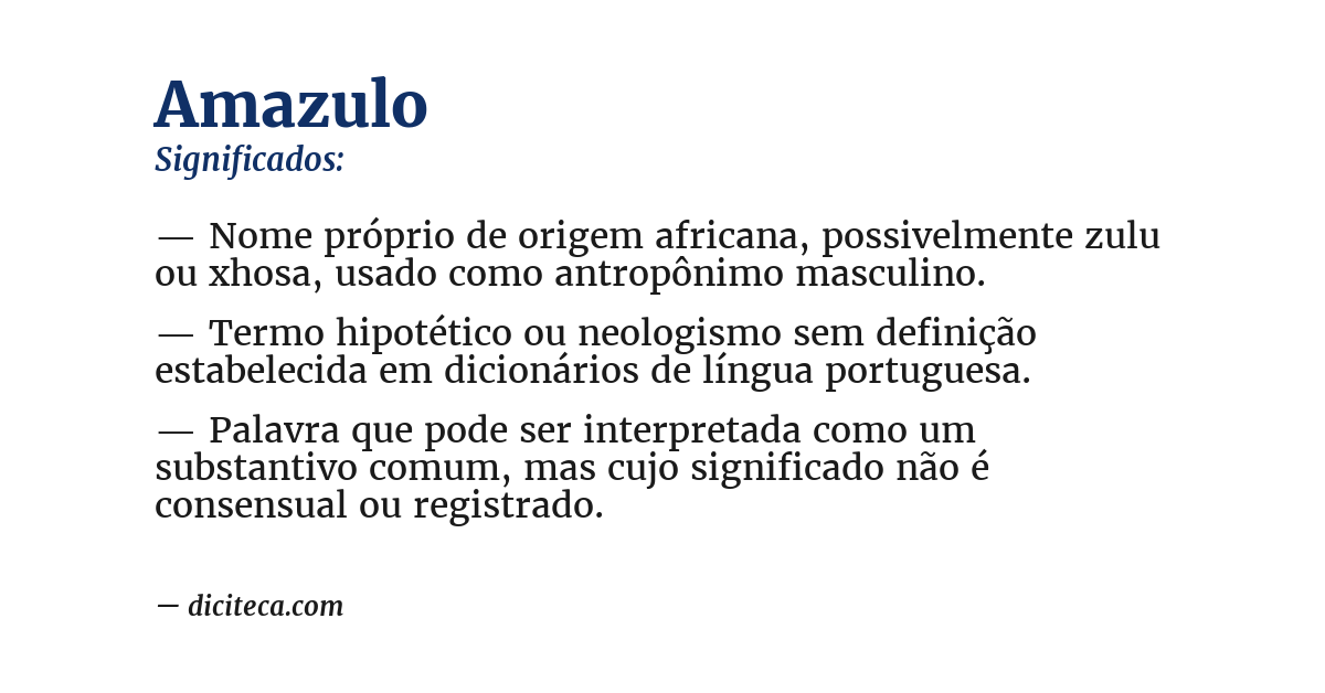 Significado de amazulo
