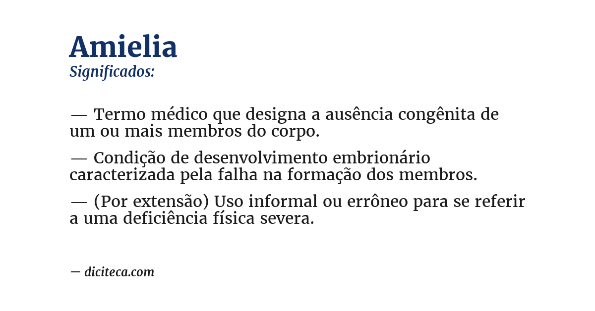 Significado de amielia