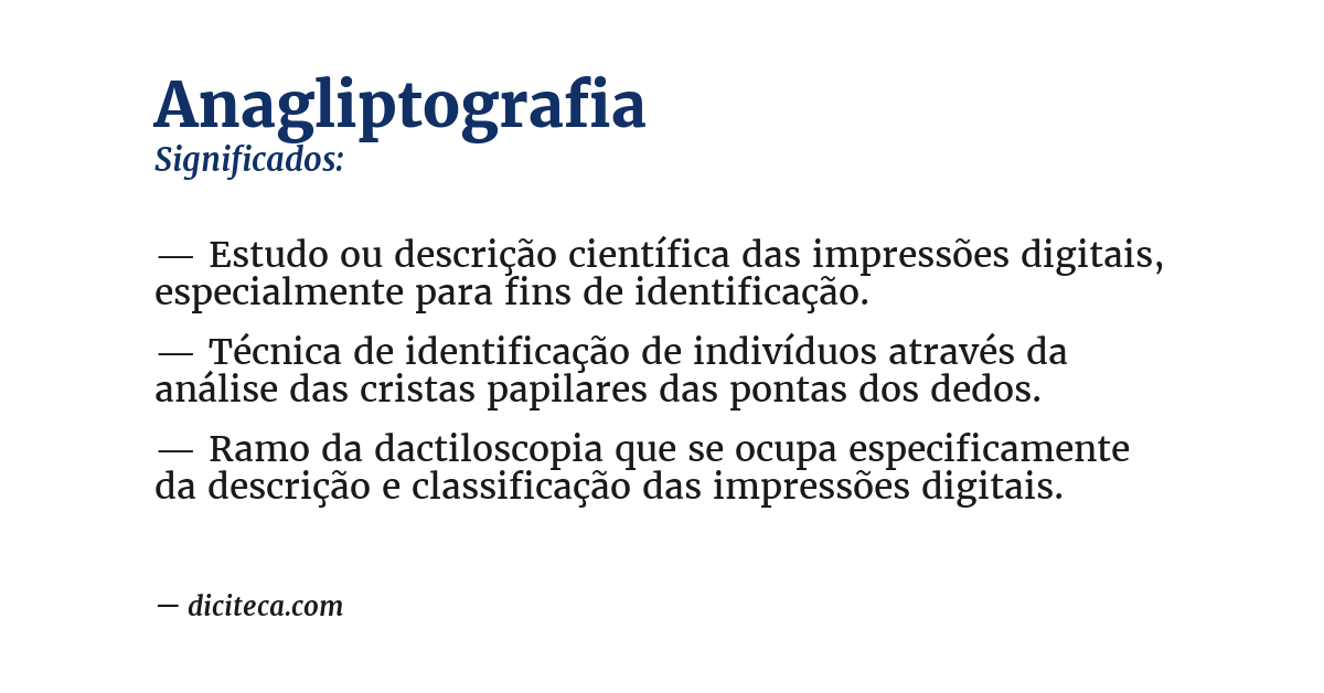 Significado de anagliptografia