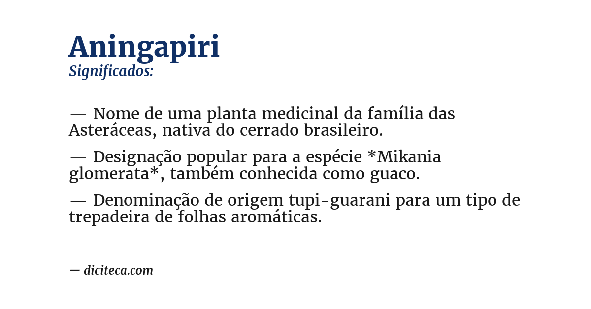 Significado de aningapiri