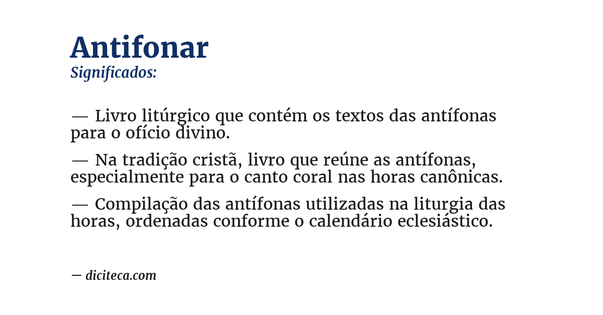 Significado de antifonar