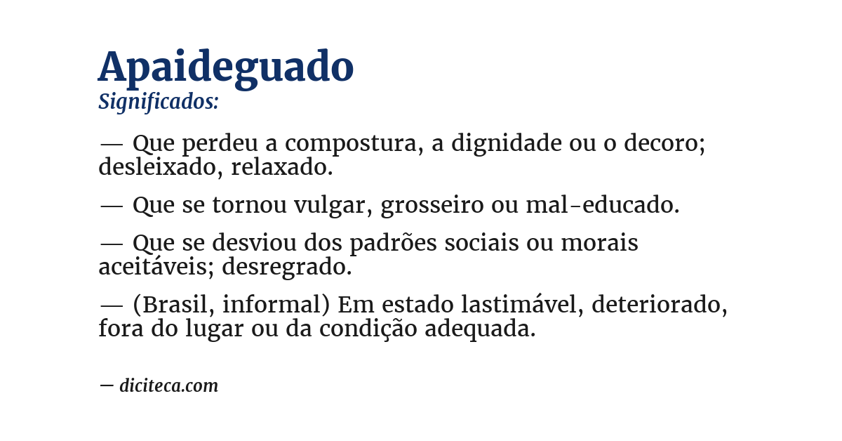 Significado de apaideguado