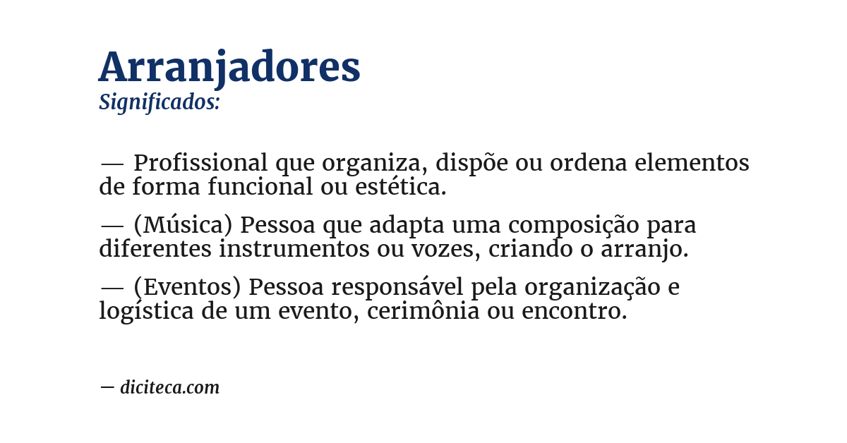Significado de arranjadores