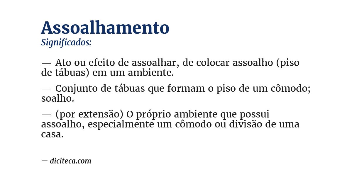 Significado de assoalhamento