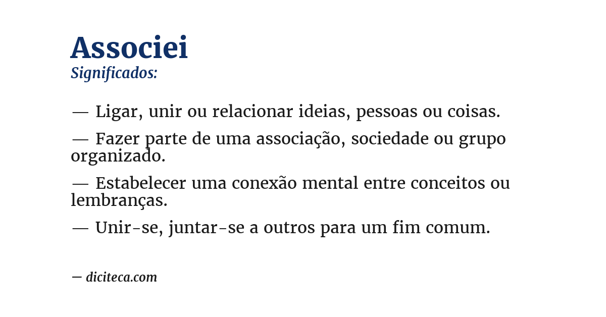 Significado de associei