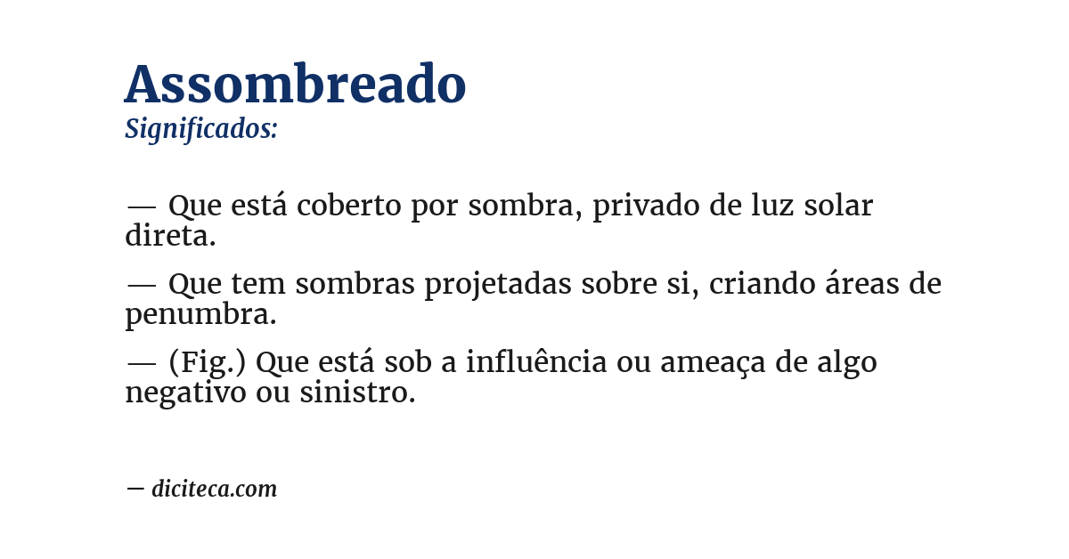 Significado de assombreado