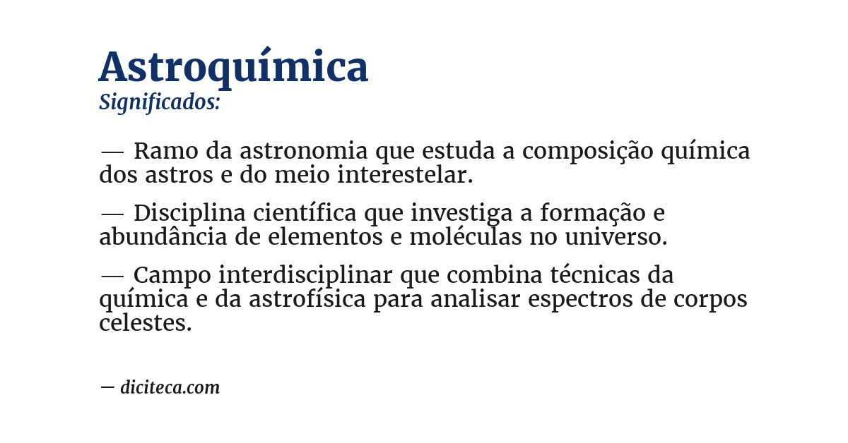 Significado de astroquímica
