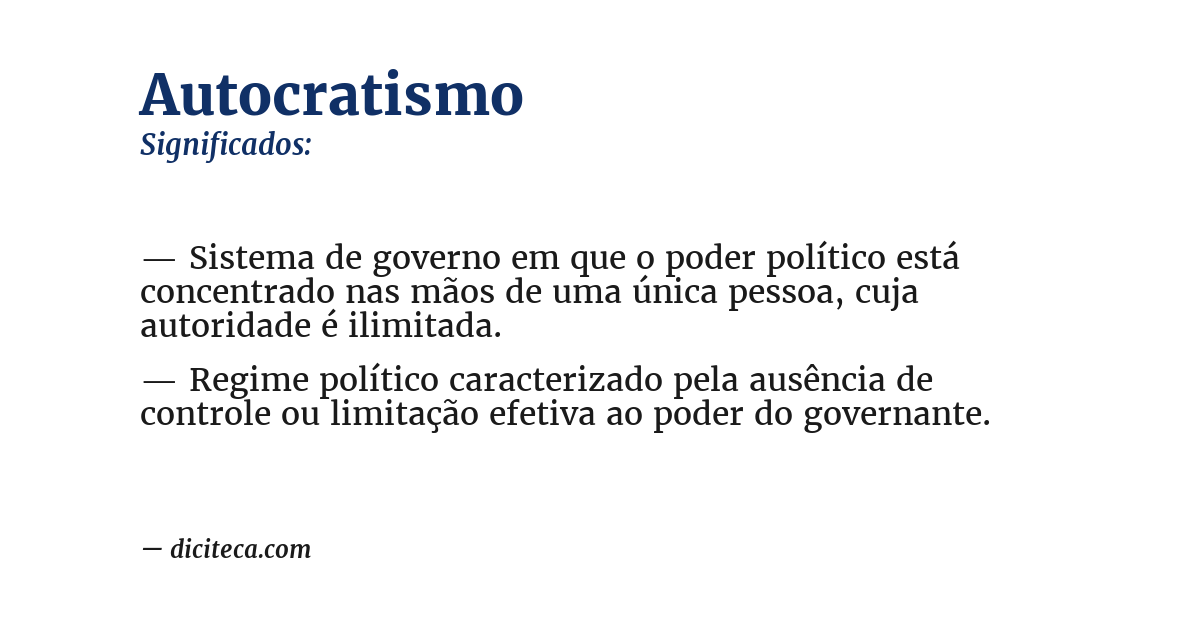 Significado de autocratismo
