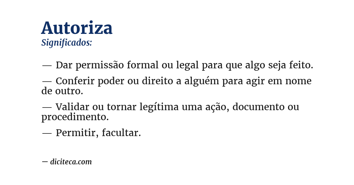 Significado de autoriza