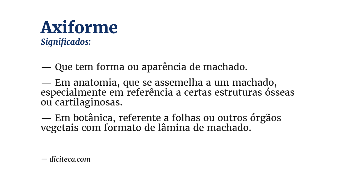 Significado de axiforme