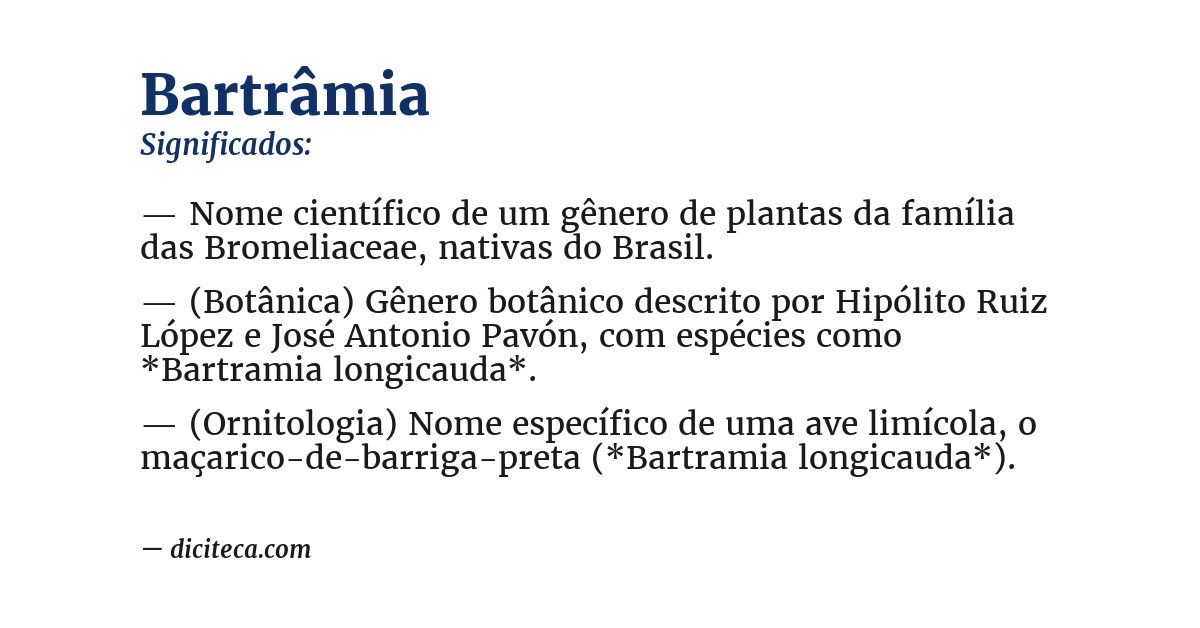 Significado de bartrâmia