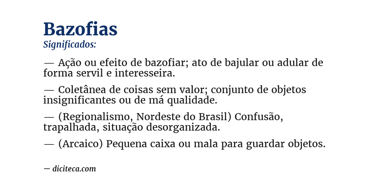 Significado de bazofias