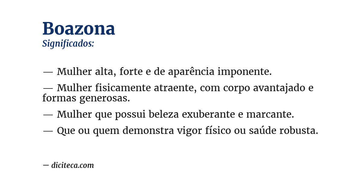 Significado de boazona
