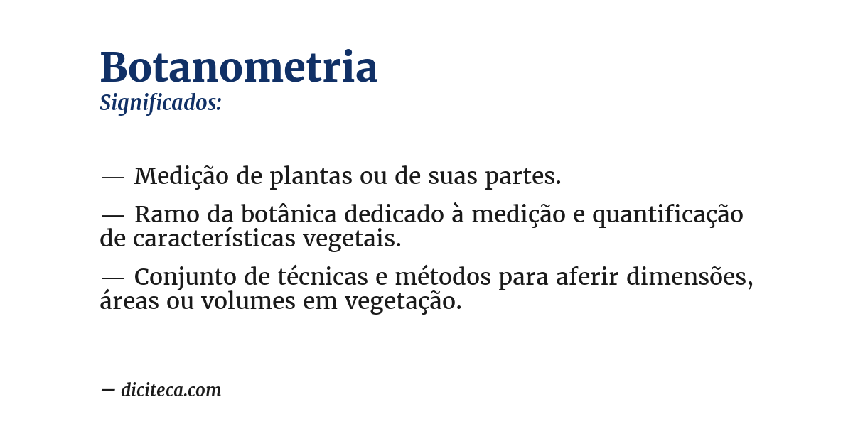 Significado de botanometria