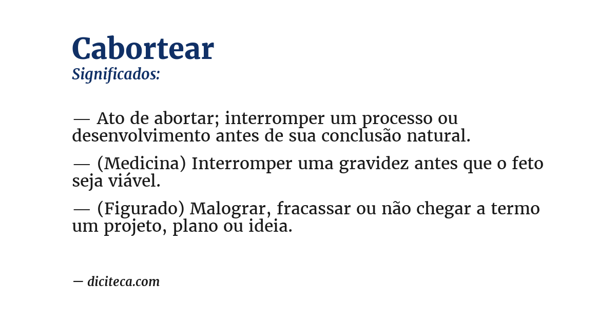 Significado de cabortear